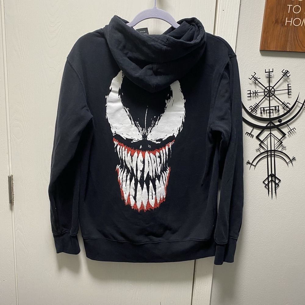 Marvel Venom Comic Superhero Hoodie Sz M black Sweatshirt